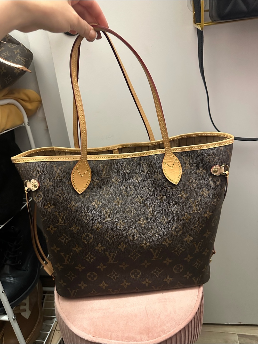 Authentic Louis Vuitton Brown Never Full Monogram Canvas Tote Bag